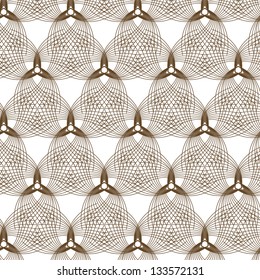 seamless brown abstract line floral pattern background