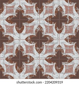 Seamless Brown abstract pattern gray background vector design.traditional style,Modern design,surface texture,Moroccan tiles,Website, Background,Textile designs.Brown theme Ornament Textured pattern.