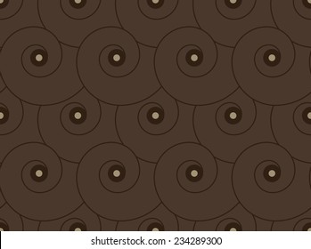 Seamless brown african swirl pattern vector