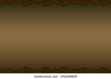 Fondo marrón vectorial sin soldadura con marco de granos de café. Diseño conceptual para la decoración de cafés, textil o papel impreso.