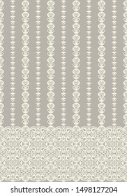 Seamless brown background with light pattern in baroque style. Vector retro illustration. Ideal for printing on fabric or paper for wallpapers, textile, wrapping. 