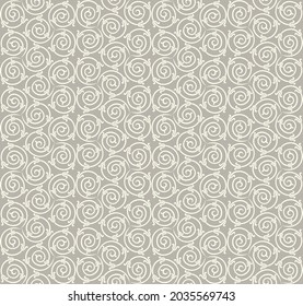 Seamless brown background with light pattern in baroque style. Vector retro illustration. Ideal for printing on fabric or paper for wallpapers, textile, wrapping. 