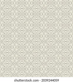 Seamless brown background with light pattern in baroque style. Vector retro illustration. Ideal for printing on fabric or paper for wallpapers, textile, wrapping. 