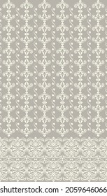 Seamless brown background with light pattern in baroque style. Vector retro illustration. Ideal for printing on fabric or paper for wallpapers, textile, wrapping. 