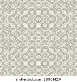 Seamless brown background with light pattern in baroque style. Vector retro illustration. Islam, Arabic, Indian, ottoman motifs. Perfect for printing on fabric or paper.
