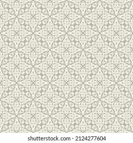 Seamless brown background with light pattern in baroque style. Vector retro illustration. Ideal for printing on fabric or paper for wallpapers, textile, wrapping. 