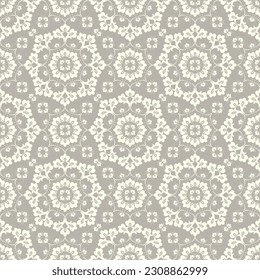 Seamless brown background with light pattern in baroque style. Vector retro illustration. Ideal for printing on fabric or paper for wallpapers, textile, wrapping. 