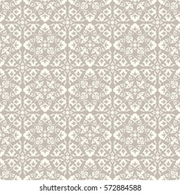 Seamless brown background with light pattern in baroque style. Vector retro illustration. Ideal for printing on fabric or paper.
