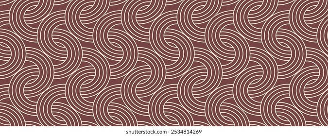Seamless brown background with swirling wave patterns. The background features a brown color with a textured, wavy design. Vector. Art deco pattern background. Brown background vector.