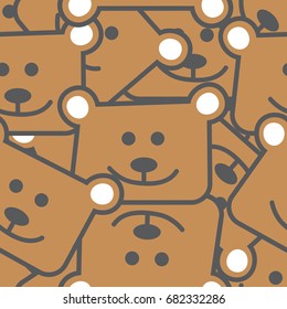 seamless brown bear pattern , background , vector.
