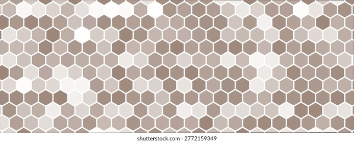 Seamless brown bee honeycomb pattern, art background template. Vector honey texture
