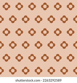 Gráfica vectorial marrón y beige sin foco de cuatro flores pétalas estilizadas dispuestas en filas diagonales