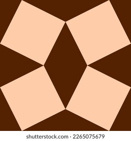 Seamless brown a beige vector graphic of brown diamonds with alternate orientations forming square shaped spaces