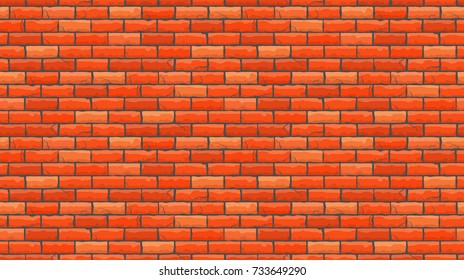 Seamless brown brick pattern isolated wall background. Vector illustration