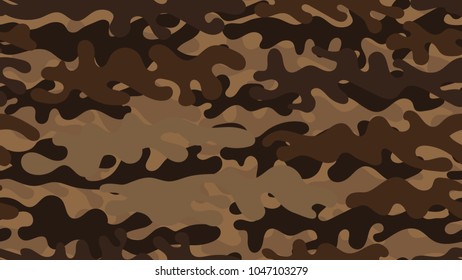 Seamless brown camouflage pattern. Repeating desert military clothing texture.
