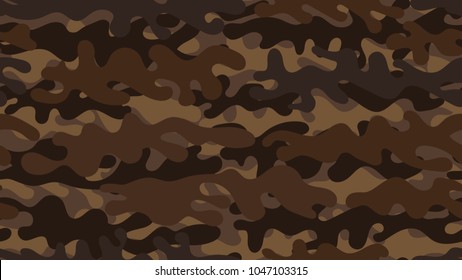 Seamless brown camouflage pattern. Repeating desert military clothing texture.