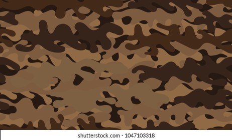 Seamless brown camouflage pattern. Repeating desert military clothing texture.