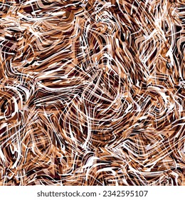 Seamless brown color abstract brushes pattern, texture fabric design
