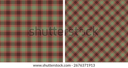 Seamless brown color check pattern. Repeating patern plaid. Checkered design for prints. Repeated tartan fabric. Vector scottish fabriс. Ekose texture. Madras flannel. Checker line. Stripe gingham
