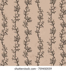 Seamless Brown Coral Brown Paper Structure Vector Pattern