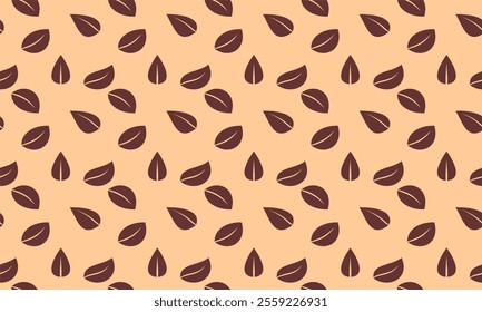 Seamless Brown Dry Leaf Background for Wallpaper and Nature Backdrop, Simple and Minimalistic Vector Illustration, Editable and Scalable EPS File