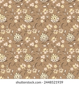 Seamless brown floral pattern design