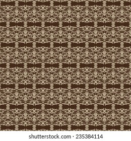 Seamless brown floral vector wallpaper pattern. 