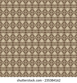 Seamless brown floral vector wallpaper pattern. 