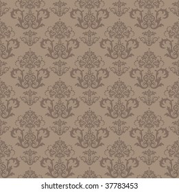 Seamless brown floral wallpaper