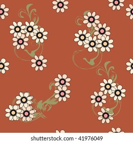 Seamless brown flower pattern