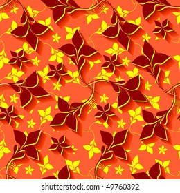 Seamless brown flower wallpaper