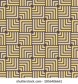 Seamless brown and golden background for your designs. Modern vector ornament. Geometric abstract pattern