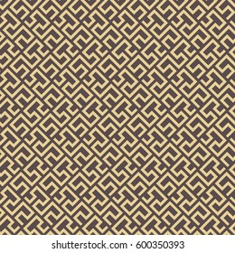 Seamless brown and golden background for your designs. Modern vector ornament. Geometric abstract pattern