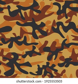 Seamless brown hunting camouflage, vector.