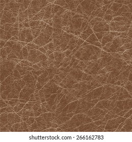 Seamless brown natural leather texture, detalised vector background