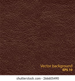 Seamless brown natural leather texture, detalised vector background.