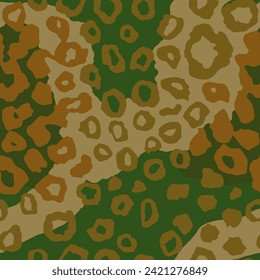Seamless Brown Nature Simple Jungle Decor Wallpaper. White Continuous Creative Organic Leather, Seamless Template Art. Seamless Khaki Animal Textile Vector.
