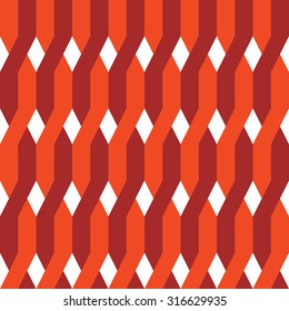 Seamless brown, orange red and white colored zigzag pattern - Vector and illustration