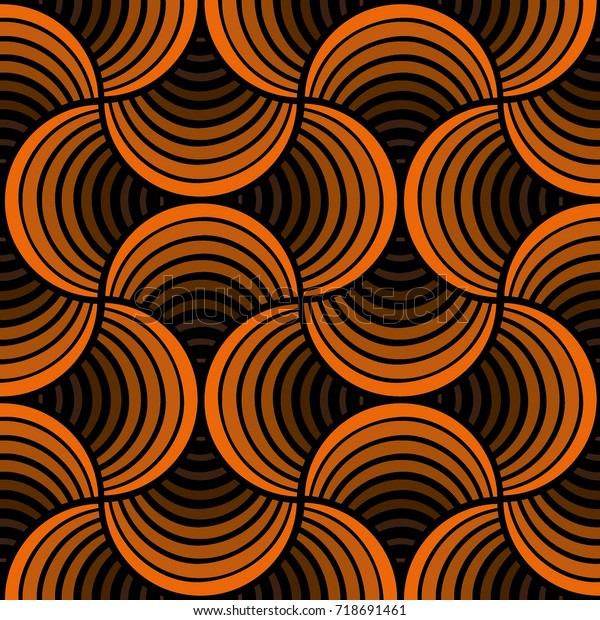 Seamless Brown Orange Shell Abstract Black 3d wallpaper. 