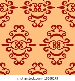 Seamless brown ornament vector pattern