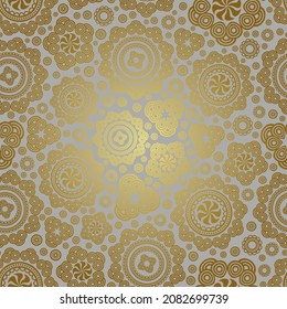 Seamless Brown Paisley Pattern Traditional Retro free Vector Image