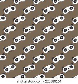 Seamless brown panda pattern vector