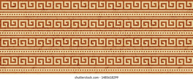 Seamless brown pattern, ancient ethnic pattern