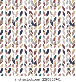 Seamless brown Pattern Many Small Abstract Green Leaves Design Vector IllustrationSeamless pattern abstract form ellipse .Design for home decor, fabric, carpet, wrapping. Vector illustration.