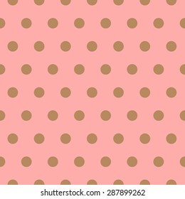 Seamless brown polka dots on pink background.