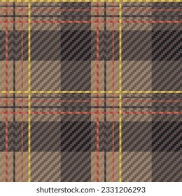 Seamless brown rectangle plaid flannel lumberjack pattern design for wallpaper, texture, printing, clothing. Vector.