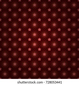 Seamless brown, red and pink background with abstract flowers and elements. Vector retro illustration. Ideal for printing on fabric or paper.