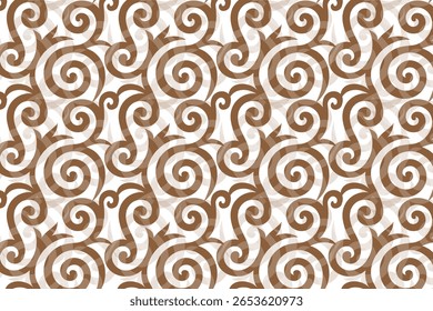 Fundo de padrão de espiral marrom sem emenda. Design geométrico abstrato, perfeito para papéis de parede, têxteis, papel de embrulho e projetos digitais. Arte vetorial moderna, elegante e decorativa.