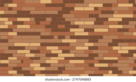Seamless brown and tan brick wall texture with various shades of earthen tones, ideal for architectural backgrounds and masonry projects.