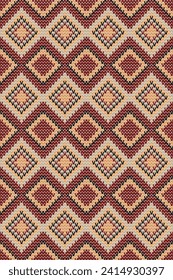 Seamless brown tone knitted fabric vector pattern,realistic,yarn